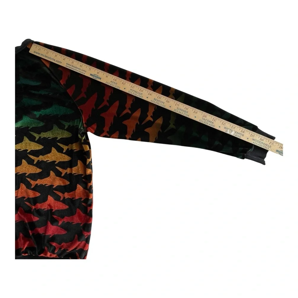 Rare AVIATOR NATION‎ Velvet Shark Sweatshirt Pullover Unisex Medium